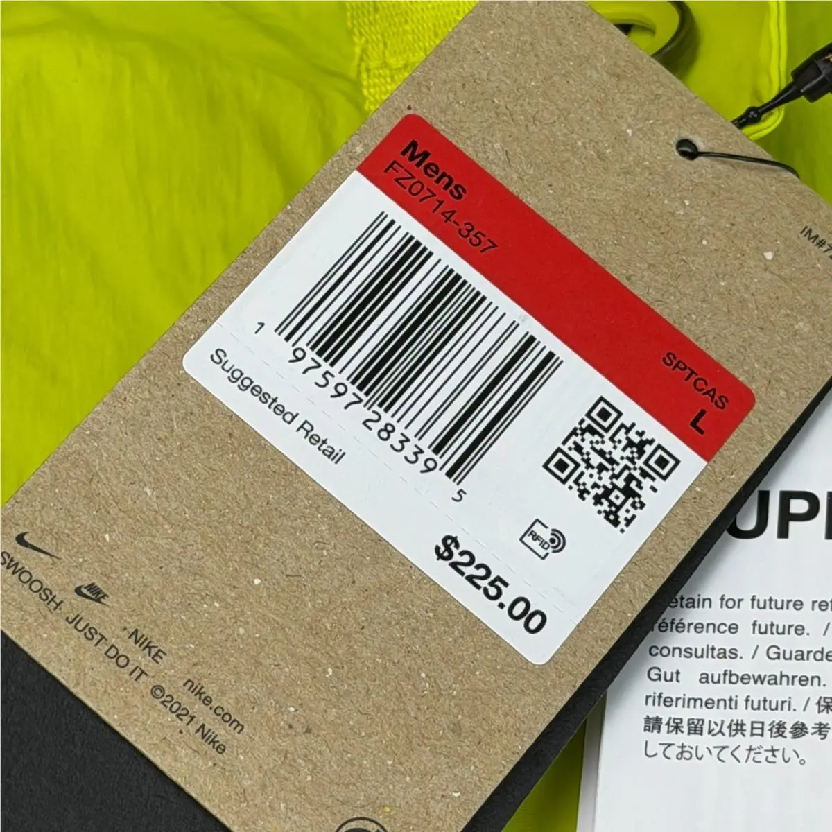 Nike clothing - Nike Tech Jacket - Tech Jacket - FZ0714-357 FZ0714357 - Bright CactusVolt 14