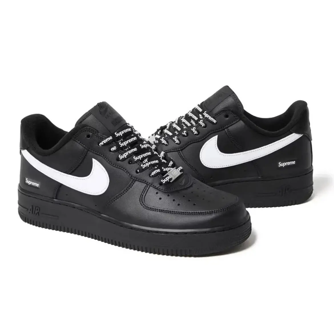 Supreme x Nike Air Force 1 Low Black White CU9225-102 Mens Size 9