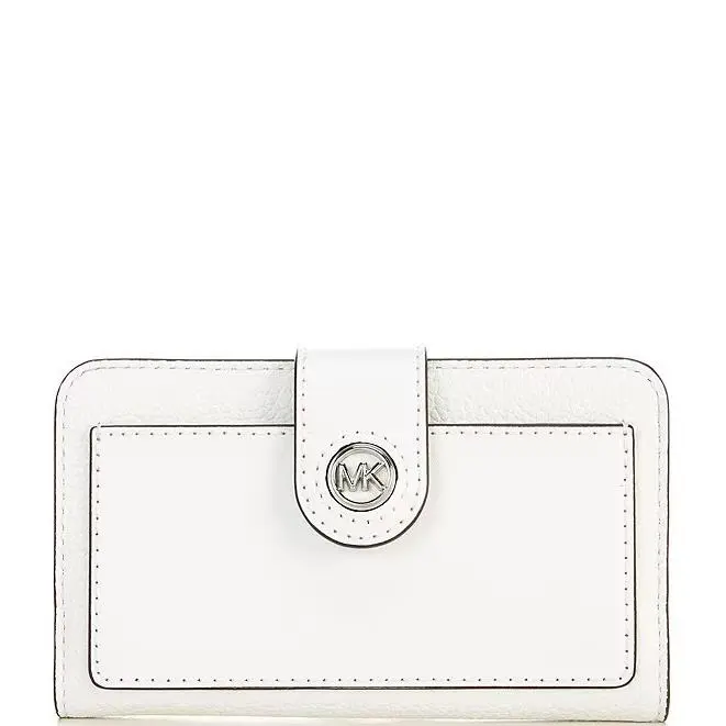 Michael Kors Women Charm MD Tab Pocket Bifold Leather Card Case Wallet-nwt