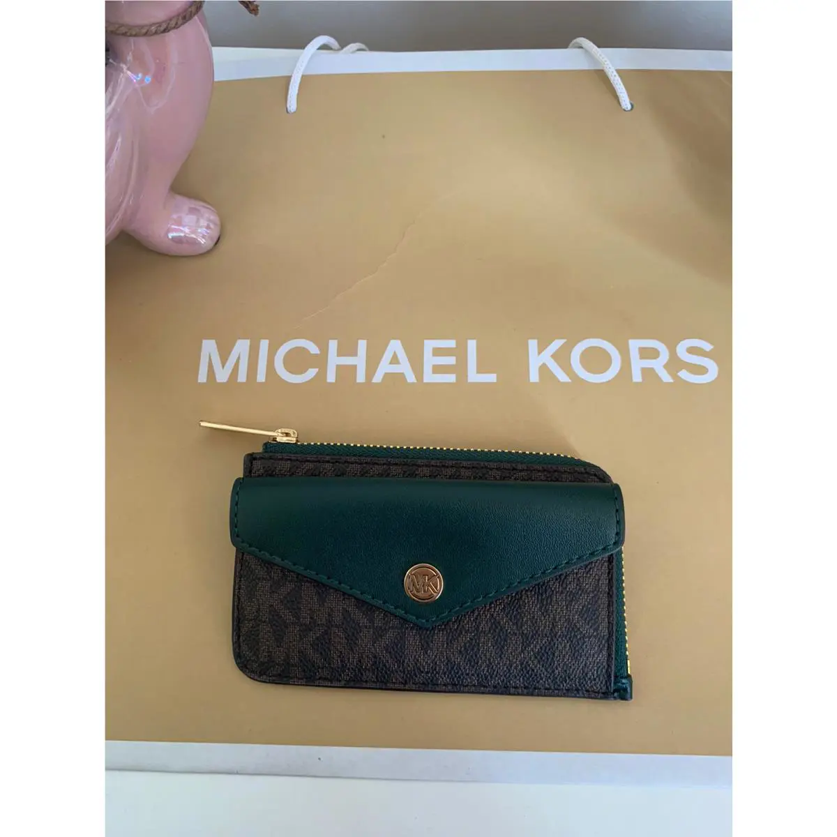 Michael Kors Jet Set Travel Small Coin Zip Around Credit Card Holder Pouch