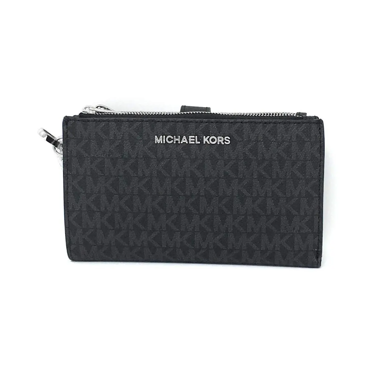 Michael Kors Jet Set Travel Double Zip Wristlet Black Pvc 2 NS