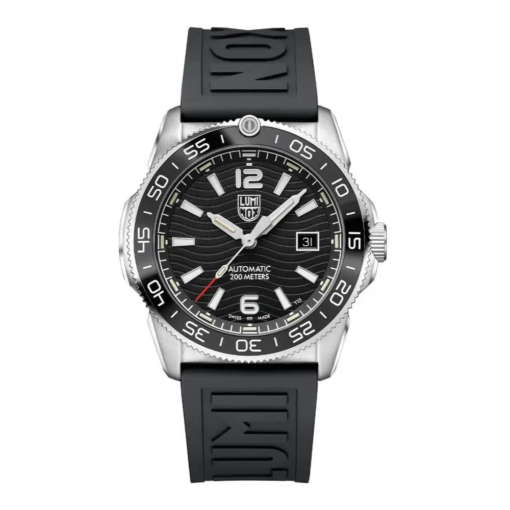 Luminox Pacific Diver Automatic Swiss Made Watch XS.3101 Sapphire Crystal 42mm - Dial: Black, Band: Black, Bezel: Black