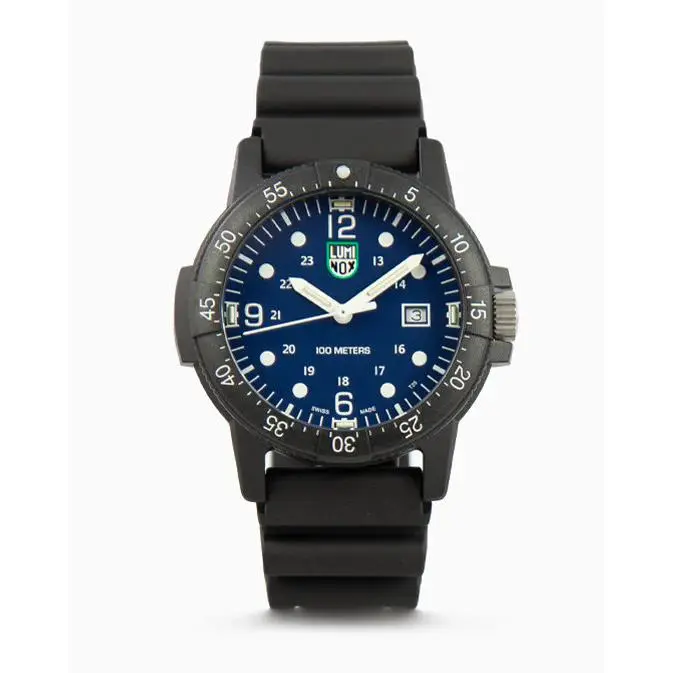G-collection Sea Bass Blue Dial Black Rubber Strap Men’s Watch X2.2003 by Luminox