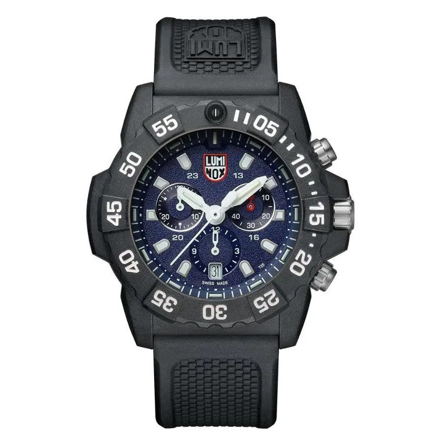 Luminox Navy Seal Chronograph Blue Dial Rubber Strap Men s Watch XS.3583 - Dial: Blue, Band: Black, Bezel: Black