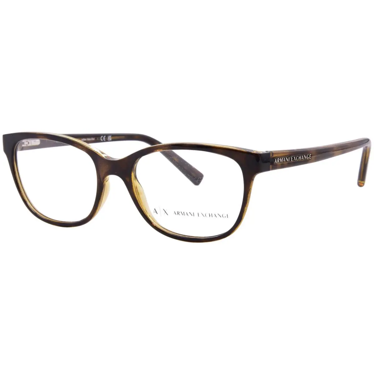 Armani Exchange AX3037 8037 Eyeglasses Frame Women`s Shiny Havana Full Rim 53mm