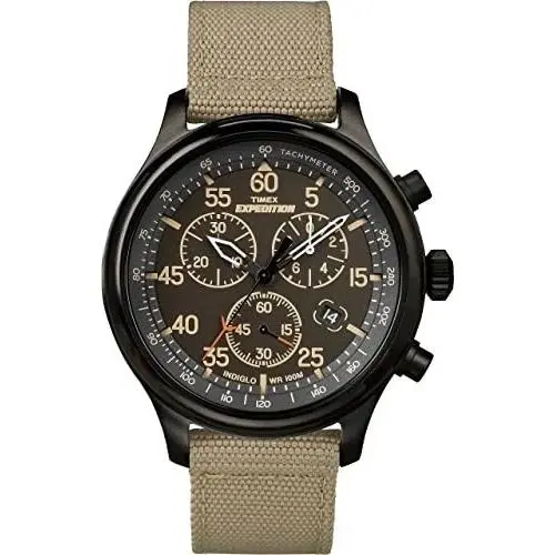 Expedition Field Chronograph Black Dial Nylon Men`s Watch TW4B10200 by Timex