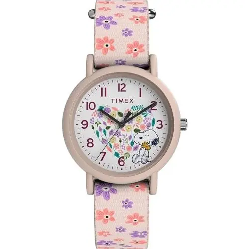 X Peanut Floral 34mm Ladies Watch Fabric Strap TW2W33400 by Timex