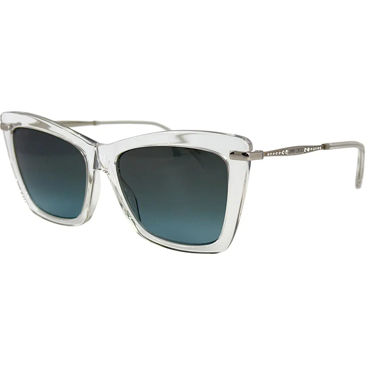 Jimmy Choo Sadys Womens Plastic Eyeglass Frame 0900I7 Clear w Gray Petrol 56-17 - Frame: Clear, Lens: Gray