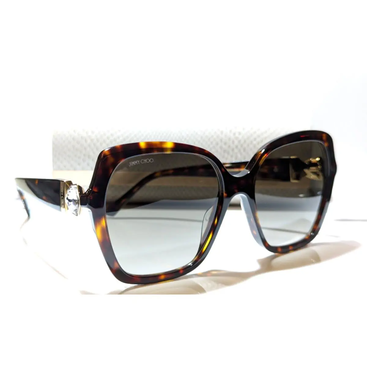 Jimmy Choo Manon Havana Gradient Brown Lens Sunglasses 086HA Italy Made