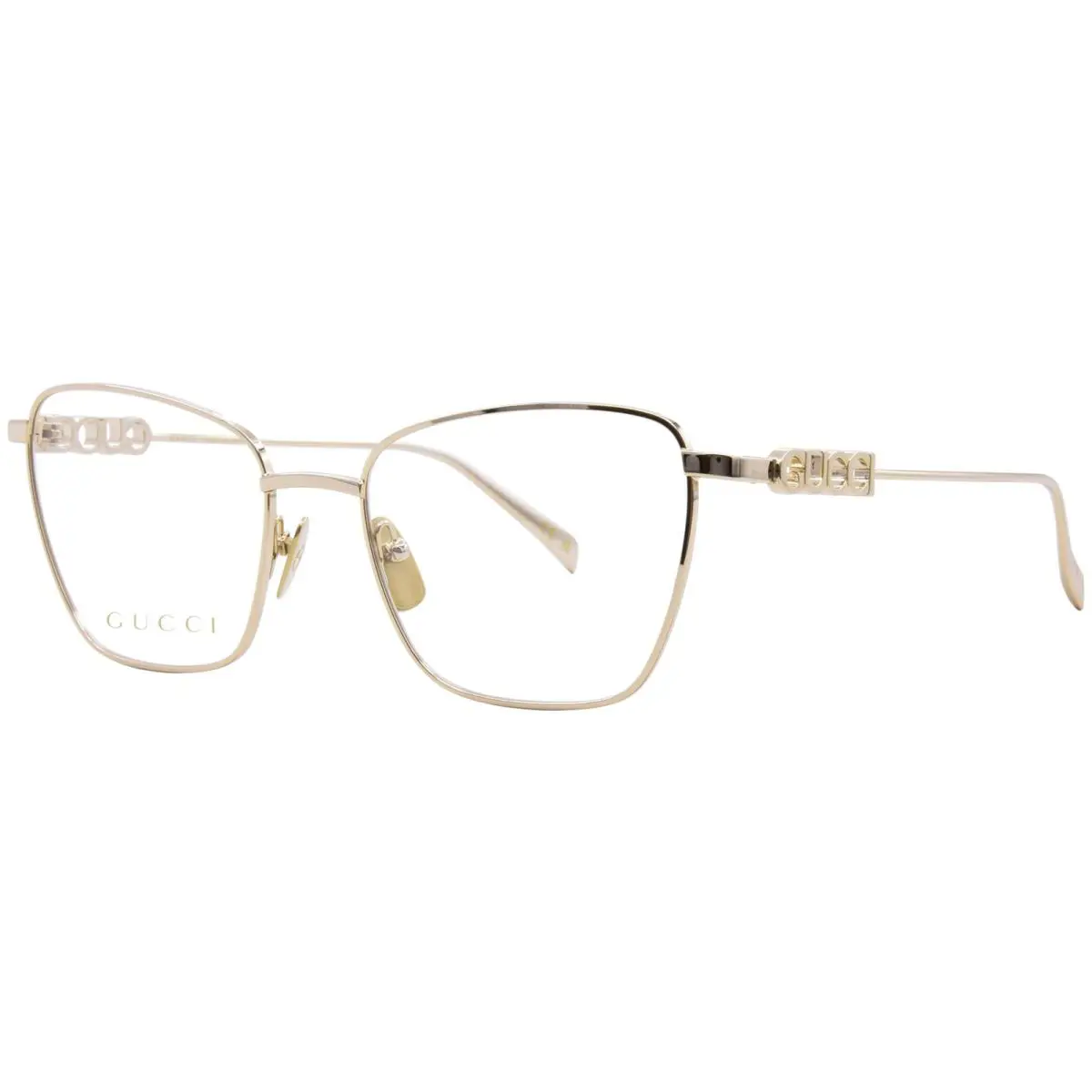 Gucci GG1807O 003 Eyeglasses Women`s Gold/gold Full Rim Cat Eye 54mm - Frame: Gold
