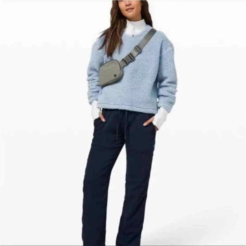 Lululemon Pullover Sweatshirt Sherpa Athletic Workout Training Warm Blue 8