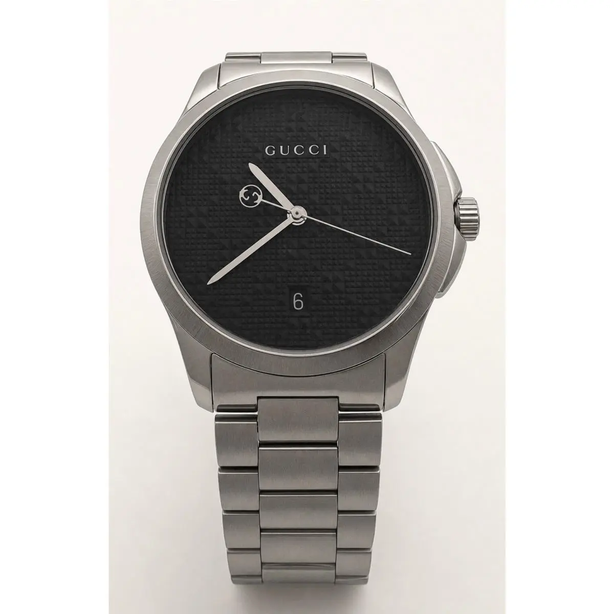 Gucci G-timeless Men`s Black Dial Stainless Steel 38mm Quartz Watch - YA126460