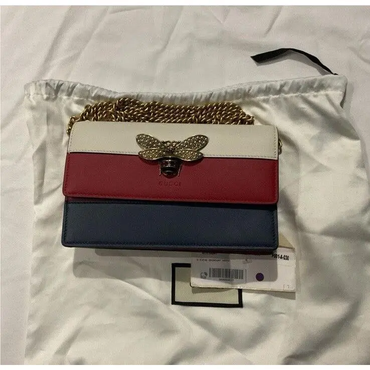 Gucci Queen Margaret Chain Purse Leather Mini Multicolor