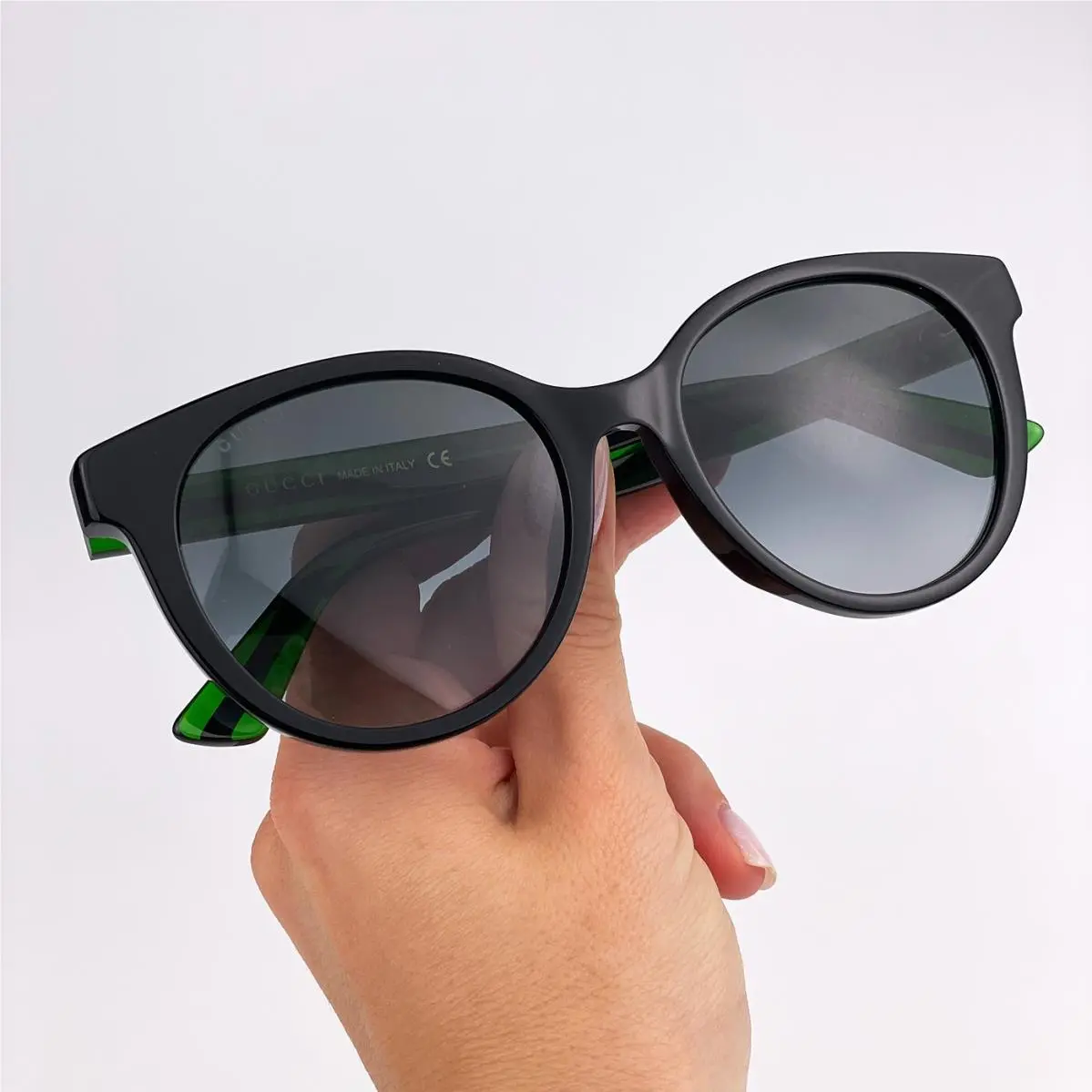 Women Sunglasses Black Colorful Grey Gradient Round GG0702SKN 004 by Gucci