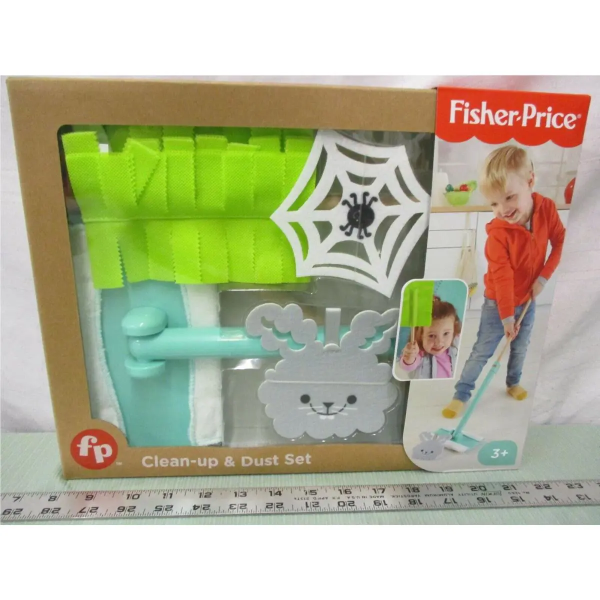 Fisher Price 2018 Clean-up Dust Set Play Pretend Toy Dust Bunny Cobweb