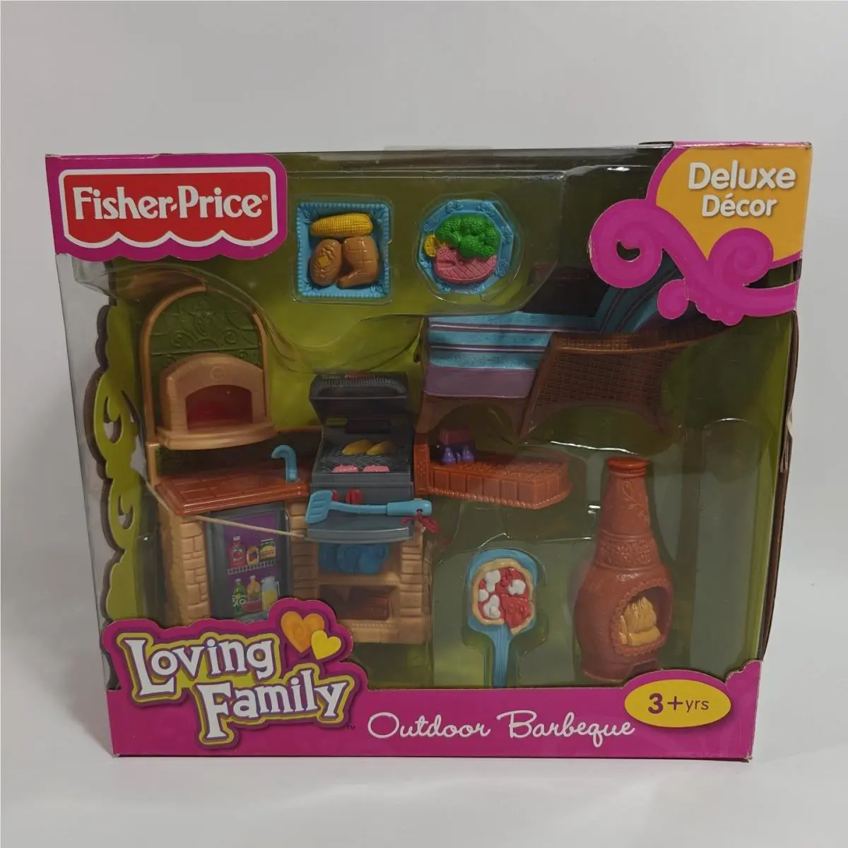 Fisher Price Loving Family Outdoor Barbeque Dollhouse Set 2010 Grill Retired