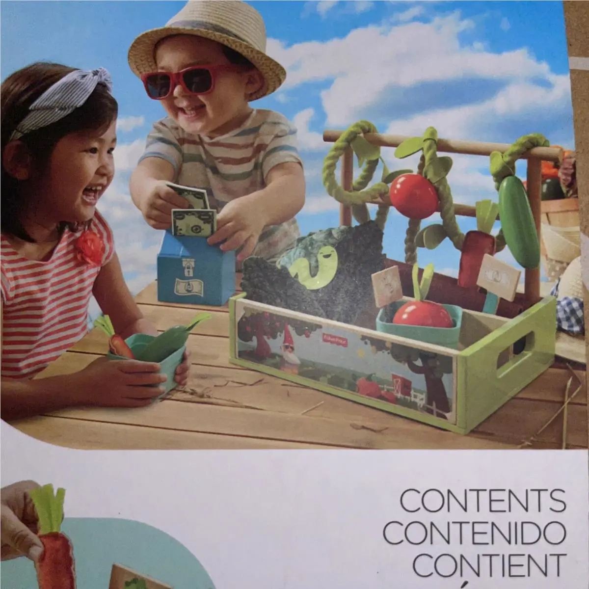 Fisher Price Farm-to-market Stand Play Set Food 17 Pieces Pretend Toy Kids Fun