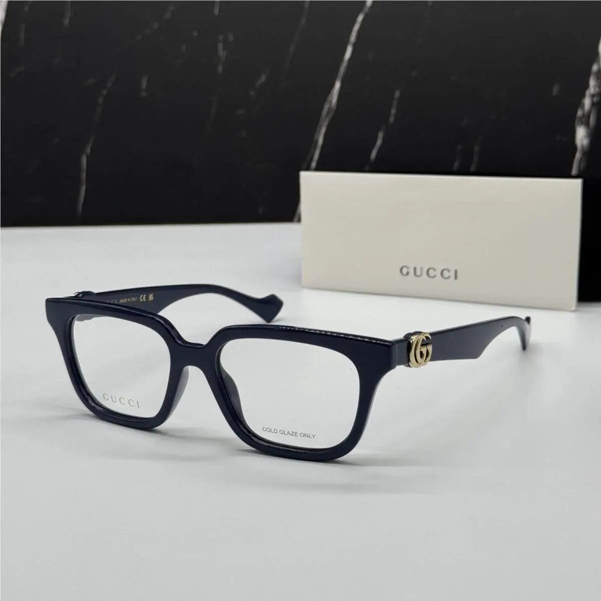 Gucci Eyeglasses GG1536O 011 Unisex Square Blue Eyewear Gucci