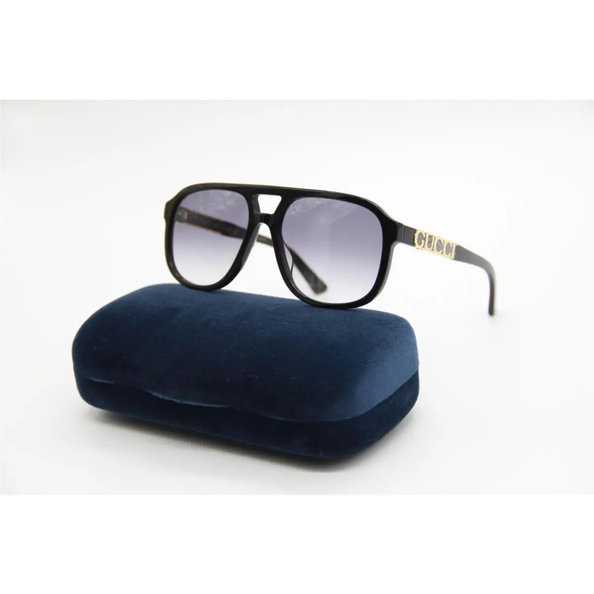 Gucci GG1188S 002 Black Gray Unisex Aviator Sunglasses Gucci