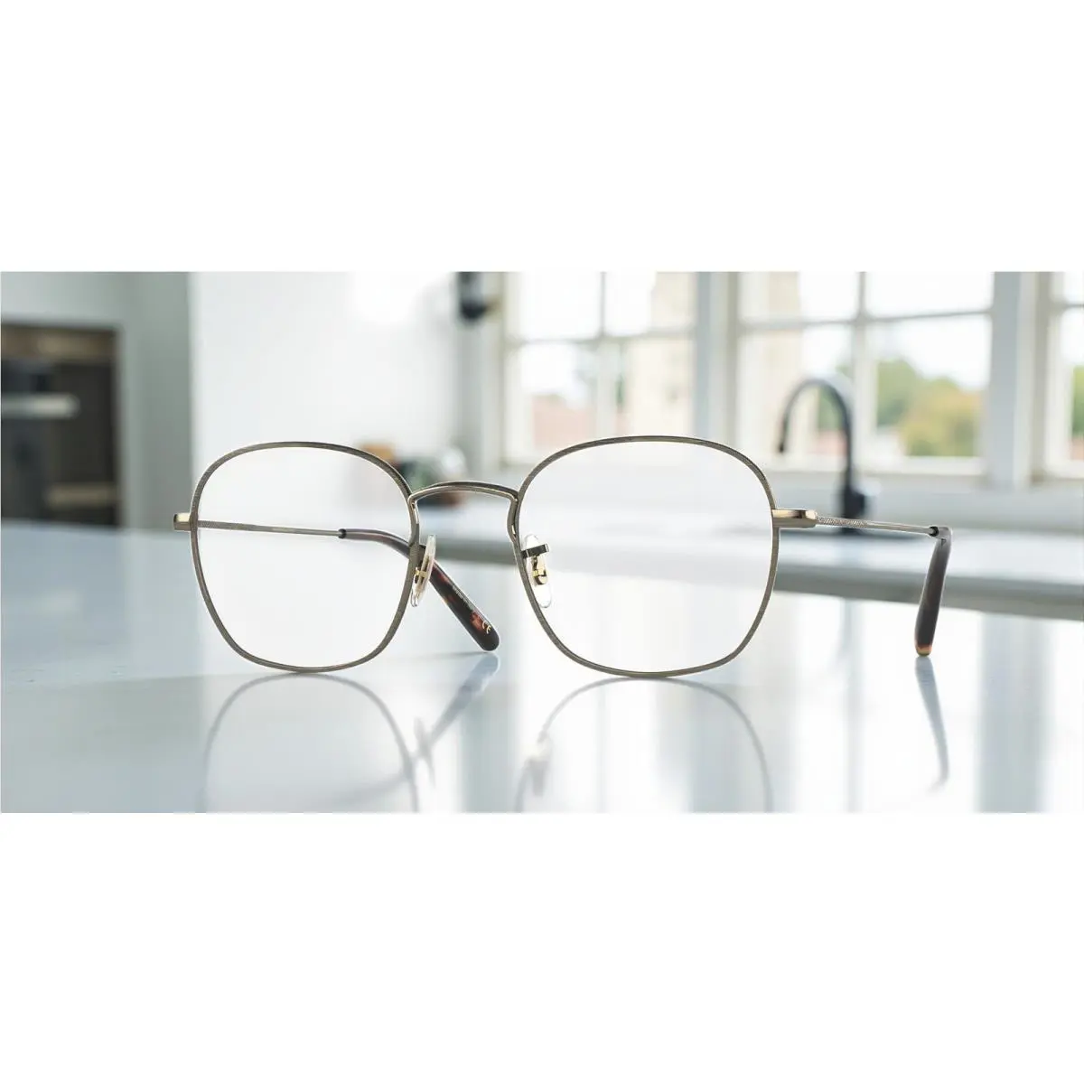 Oliver Peoples OV1284 5284 Allinger Antique Gold Demo Lens 48mm Men`s Sunglasses