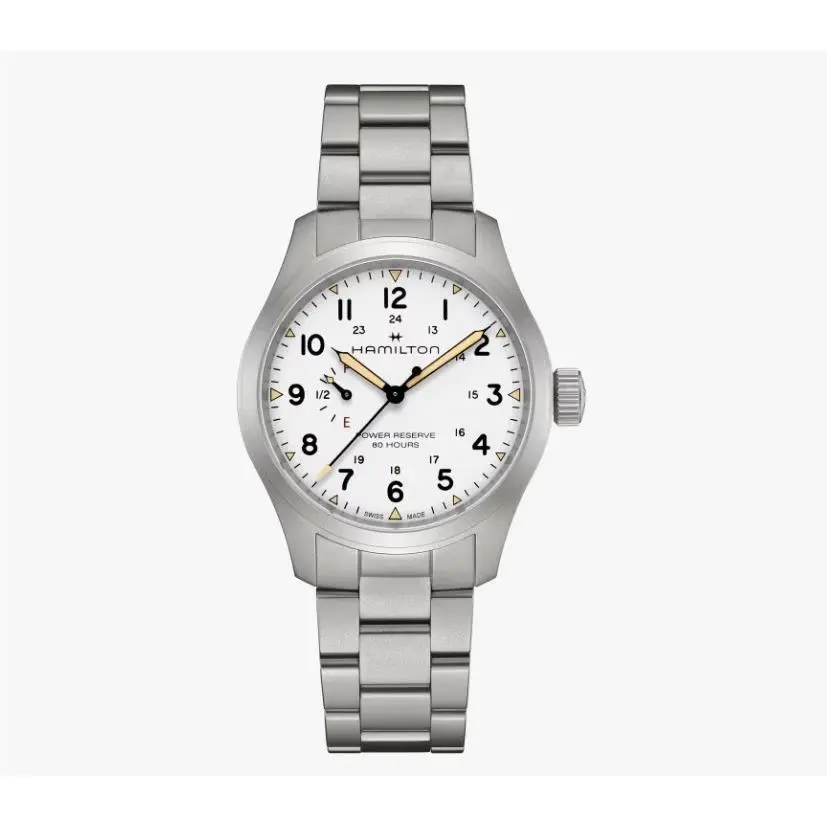 Khaki Field Mechanical Power Reserve White Dial Men`s Watch H69509110 by Hamilton