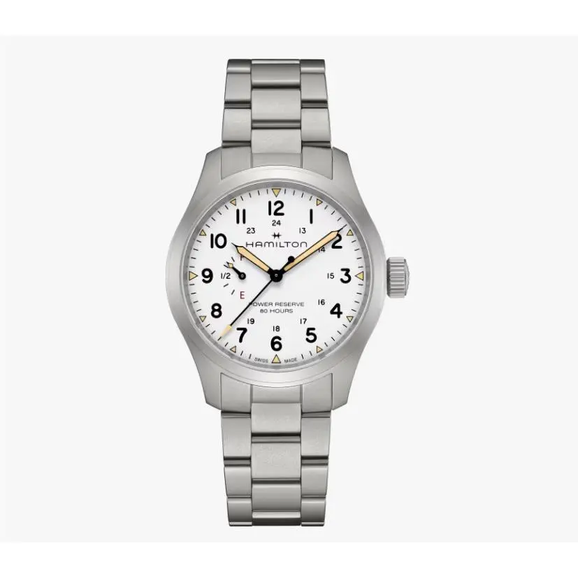 Hamilton Khaki Field Mechanical Power Reserve White Dial Men`s Watch H69509110