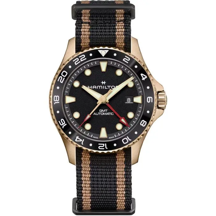 Hamilton Khaki Navy Scuba Automatic Gmt 43mm Black Dial Bronze Watch H82565930