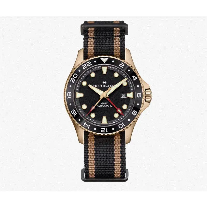 Hamilton Khaki Navy Scuba Black/bronze Automatic Gmt 43mm Men`s Watch H82565930