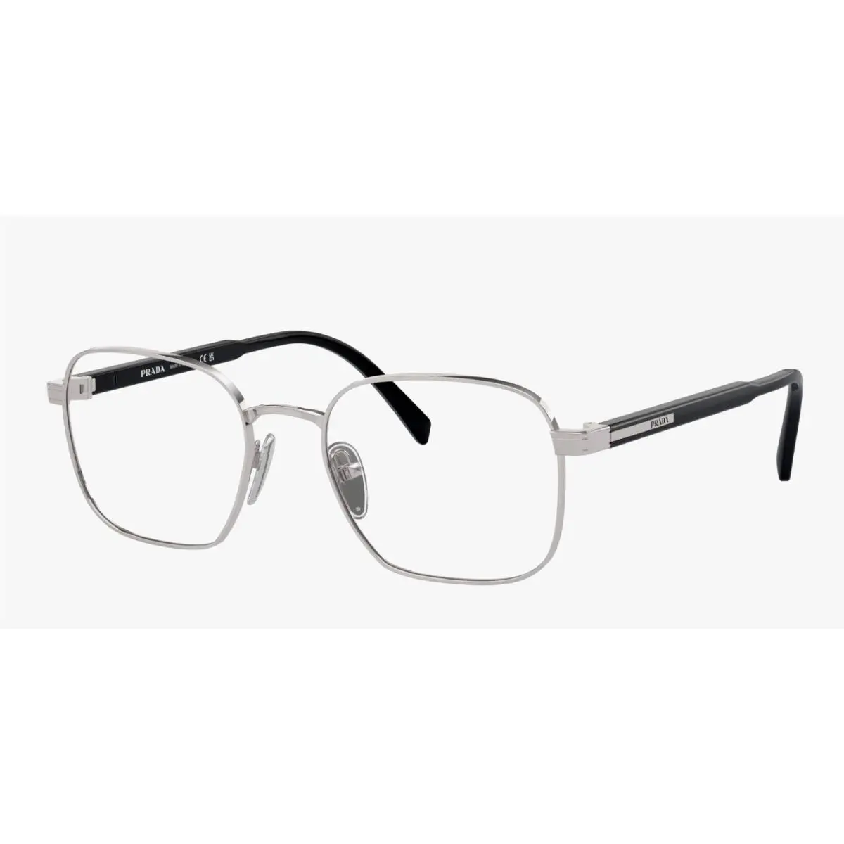 Prada Reading Glasses Vpr A55 1BC-1O1 53-19 145 Silver Black Frames Readers