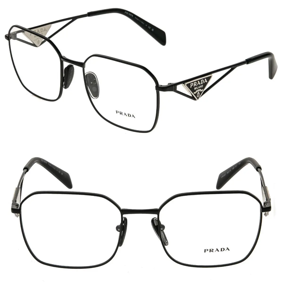 Prada Tampo PRA53V Gold Triangle Logo Metal Eyeglasses Optical Frame A53 56 mm