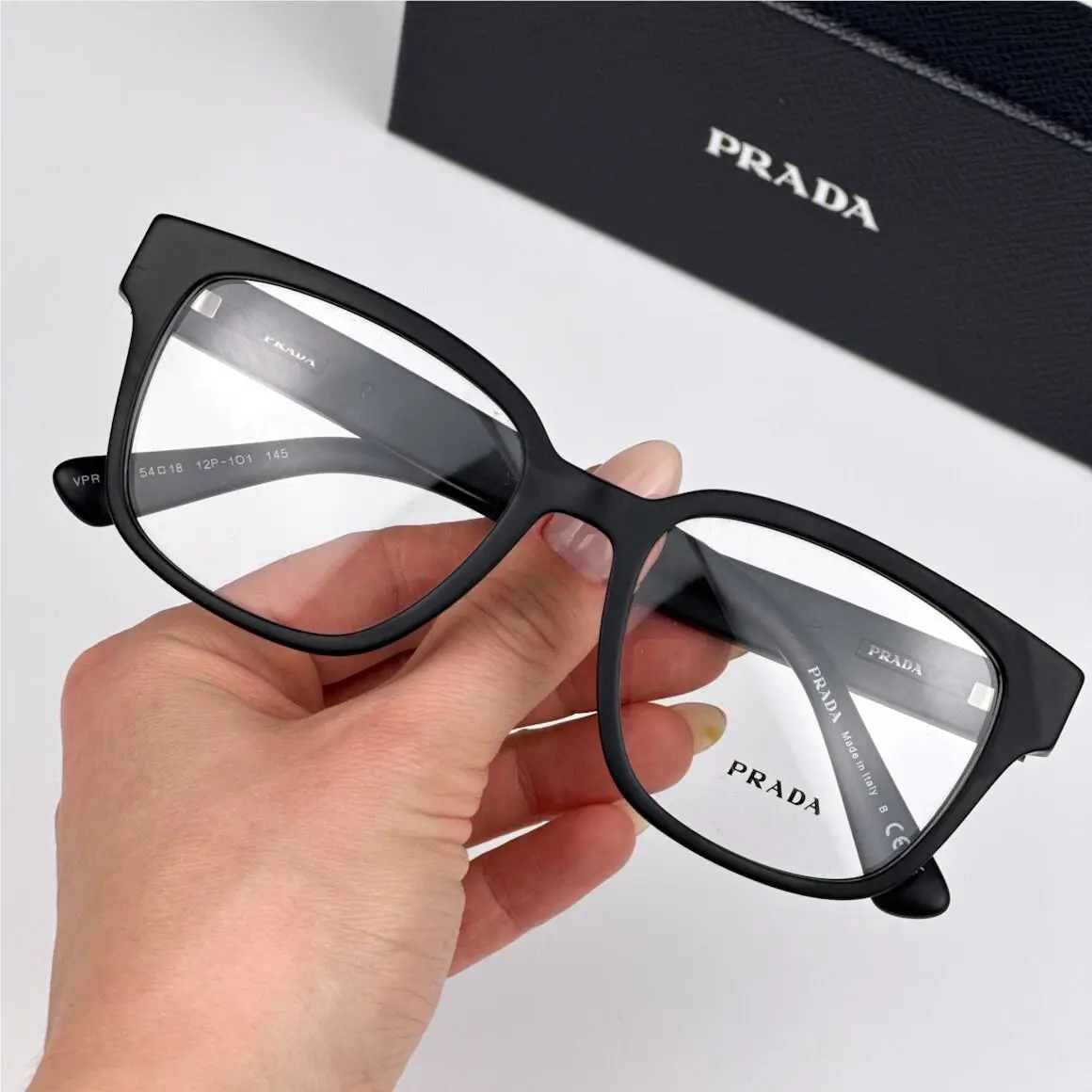 Prada Women Eyeglasses Matte Black Demo Square PRA09V 12P1O1