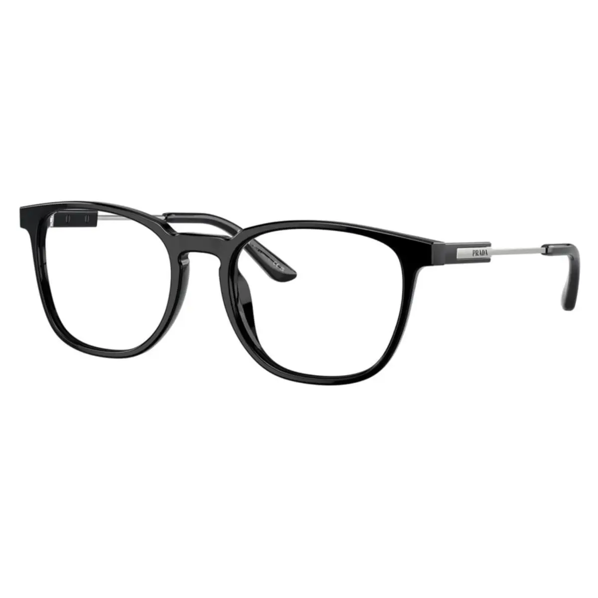 Prada Eyeglasses Vpr 19Z 1AB-1O1 51-19 140 Shiny Black Silver Frames