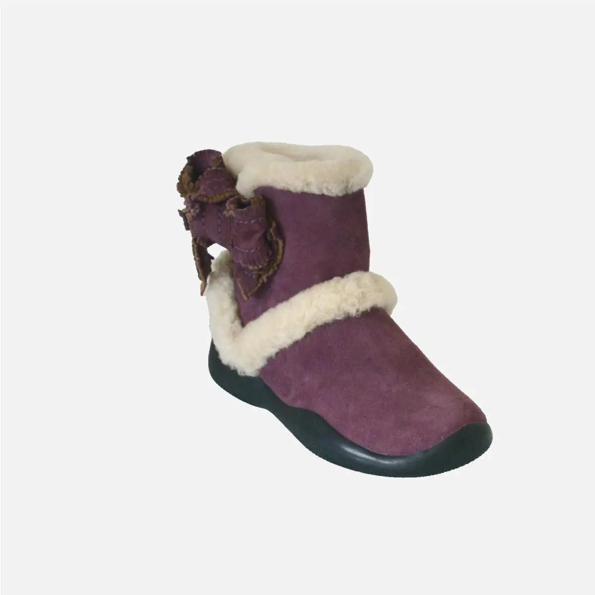 Kids Girls Prada Shearling Suede Leather Boots Shoes US 7 EU 23