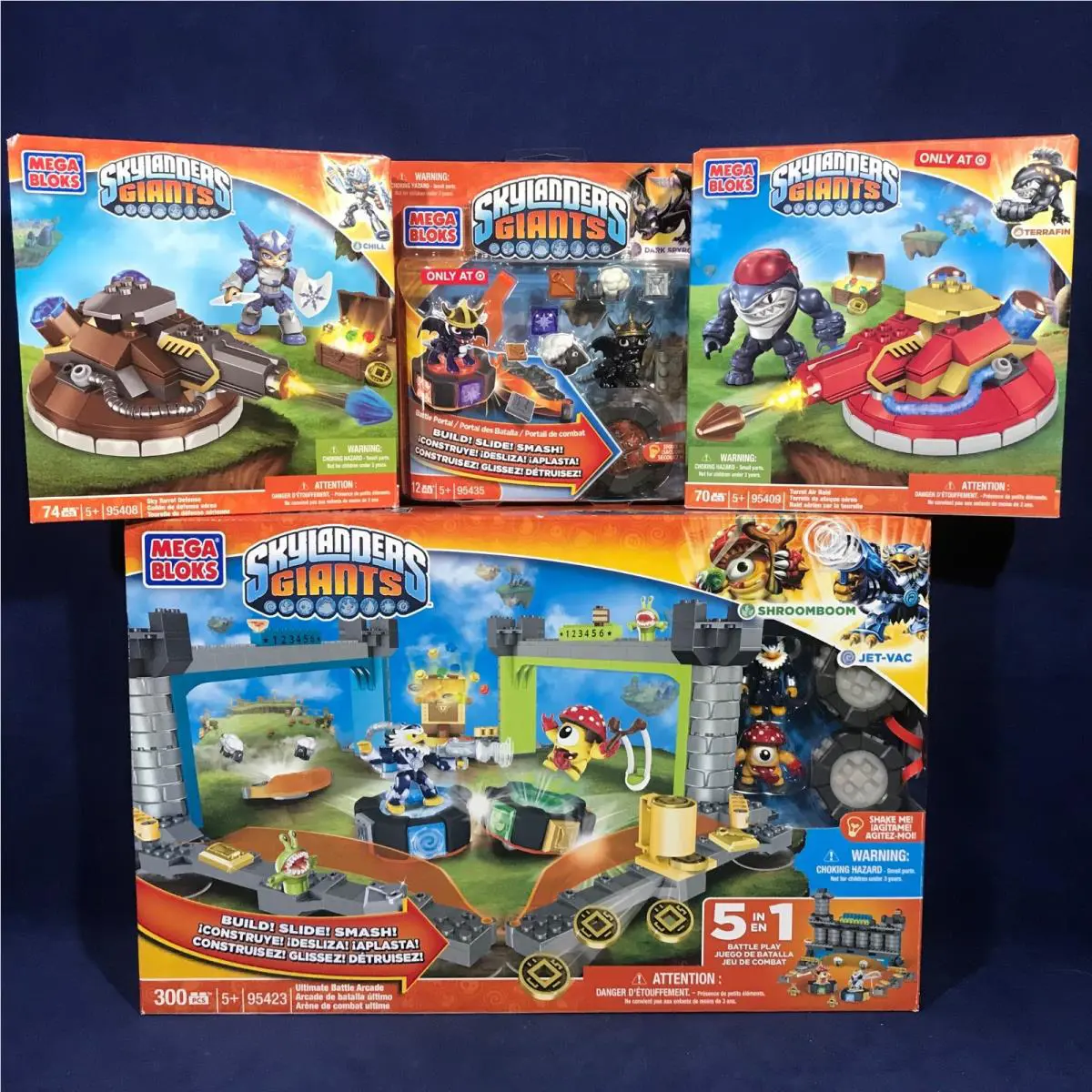 4 Skylanders Giants Mega Bloks Battle Arcade Sky Turret 95423 95435 95408 95409
