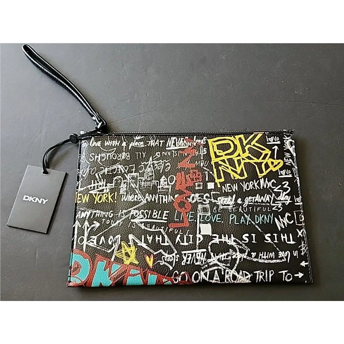 Dkny Graffiti York City Love Positive Wristlet Clutch