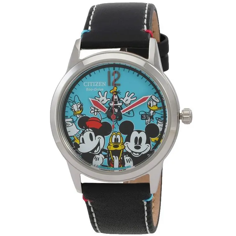 Citizen Disney Sensational 6 AW1235-06W Blue Dial Black Strap 40mm Mens Watch