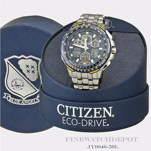 Citizen Eco-drive Stainless Steel Blue Angel Sky Hawk Watch JY0040-59L