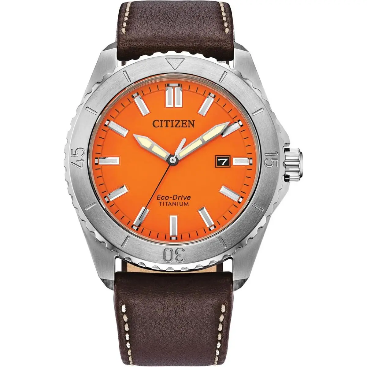 Citizen Brycen Super Titanium Sapphire Orange AW1840-09X Dial Men`s Watch