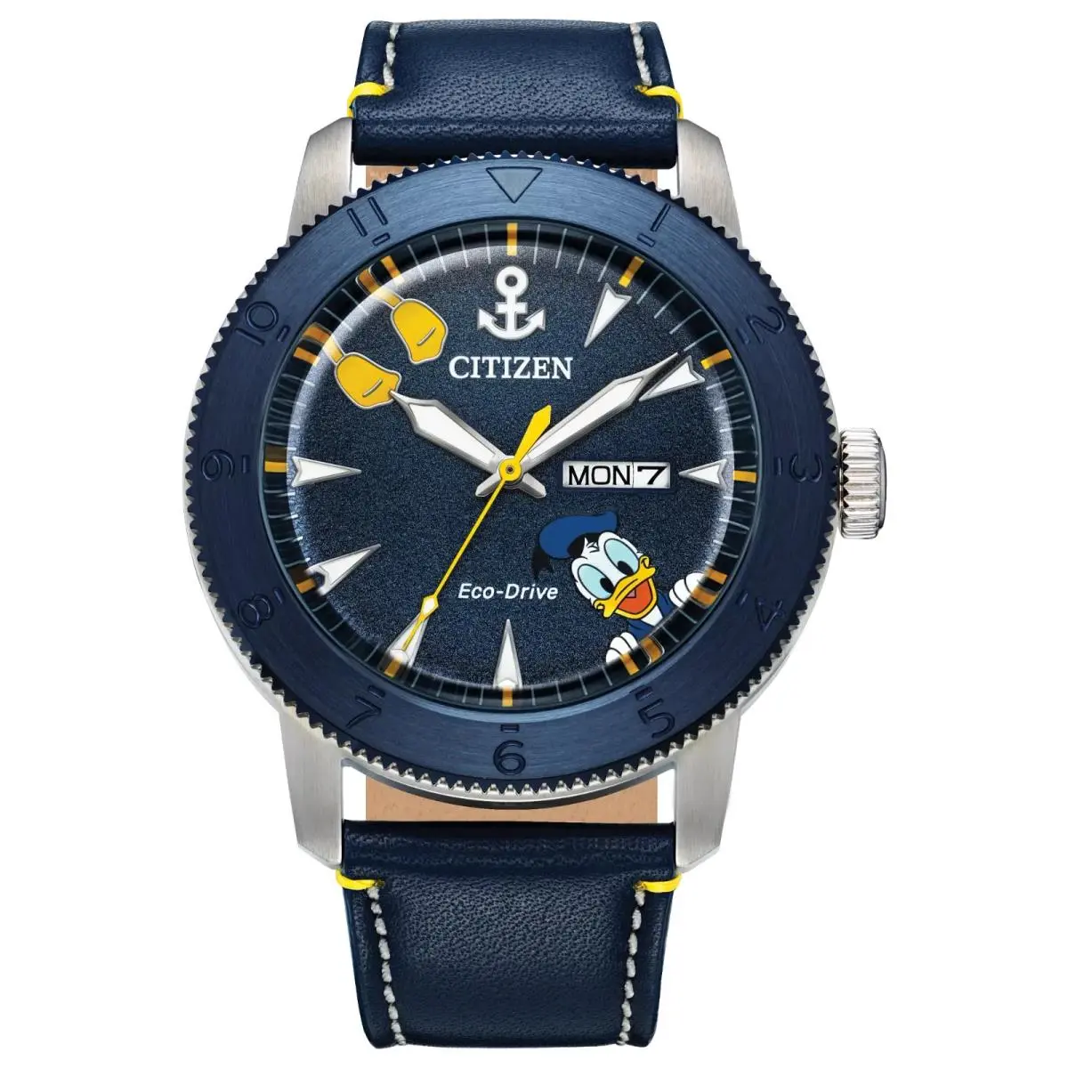 Citizen Eco-drive Men`s Disney Donald Duck Navy Blue Dial Watch AW0075-06W
