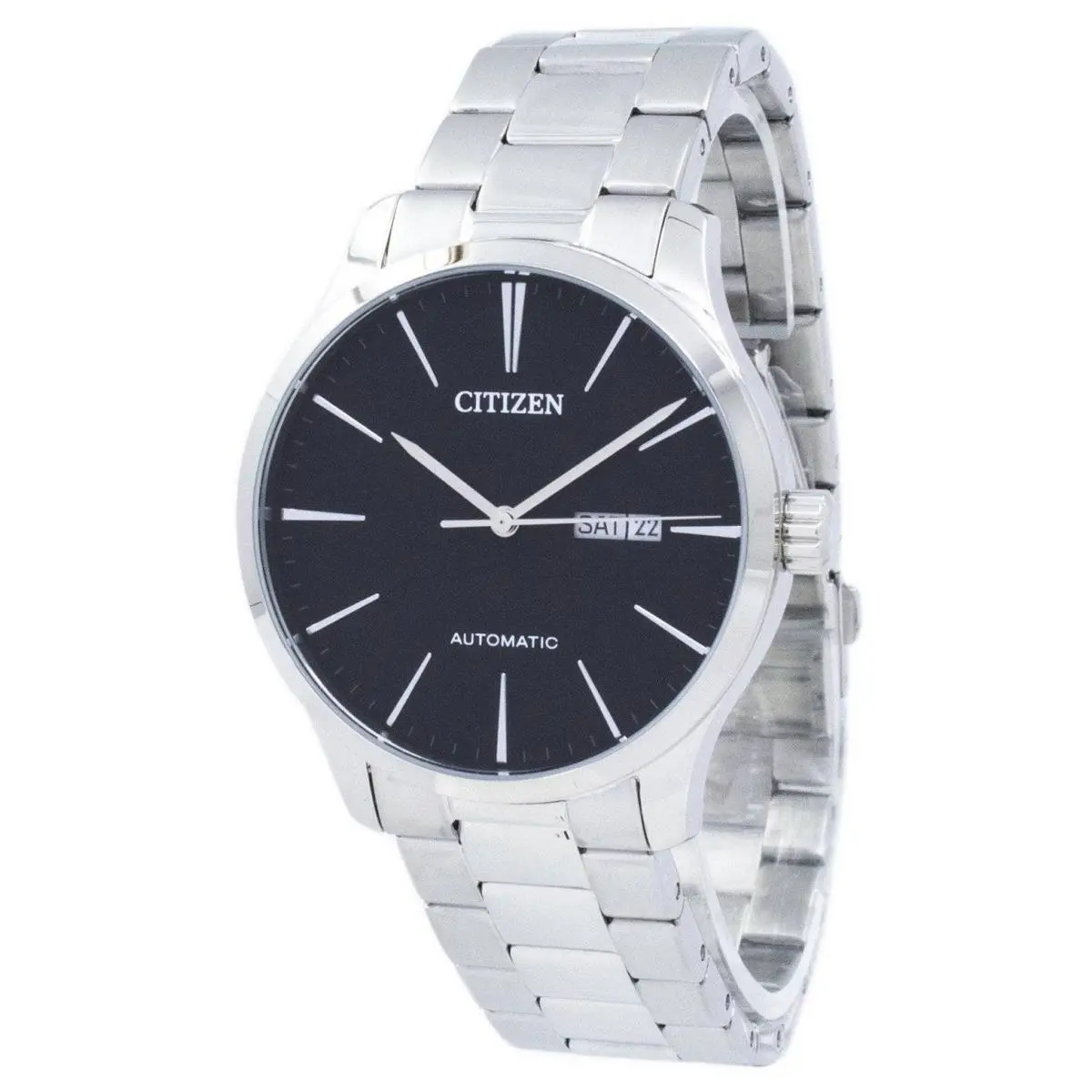 Citizen Analog Automatic Stainless Steel Black Dial NH8350-83E Men`s Watch - Dial: Black, Band: Silver, Bezel: No Bezel