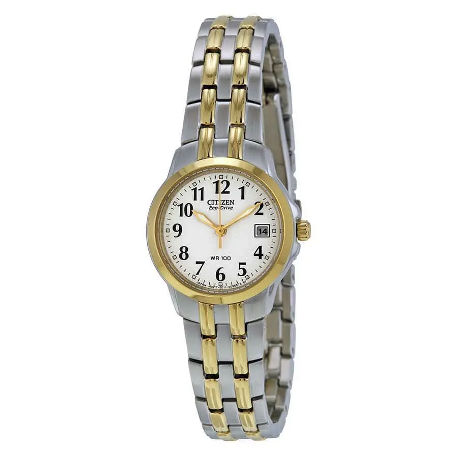 Silhouette Eco-drive White Dial Two-tone Ladies Watch EW1544-53A by Citizen