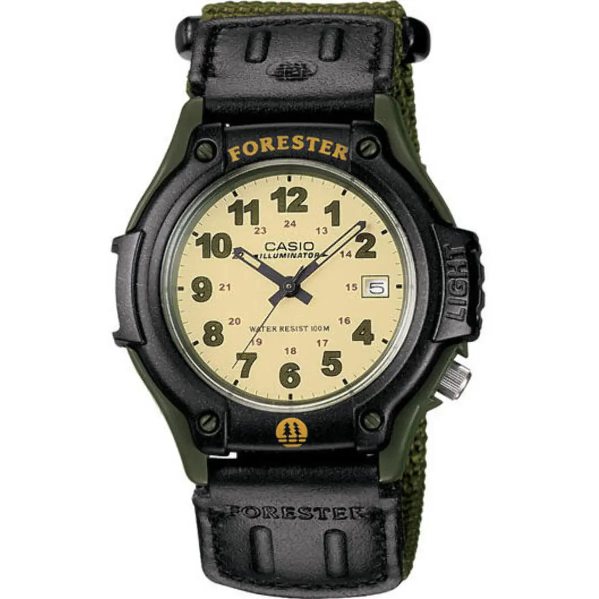 Casio FT500WVB-3BV Men`s Green Classic Leather/ Cloth Forester Watch FT500WC-3BV