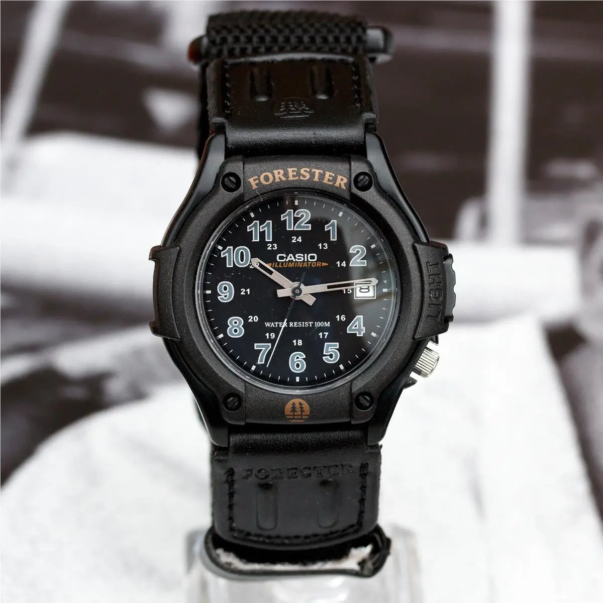Casio FT500WC-1BV Analog Black Forester Watch with Backlight Cloth Band