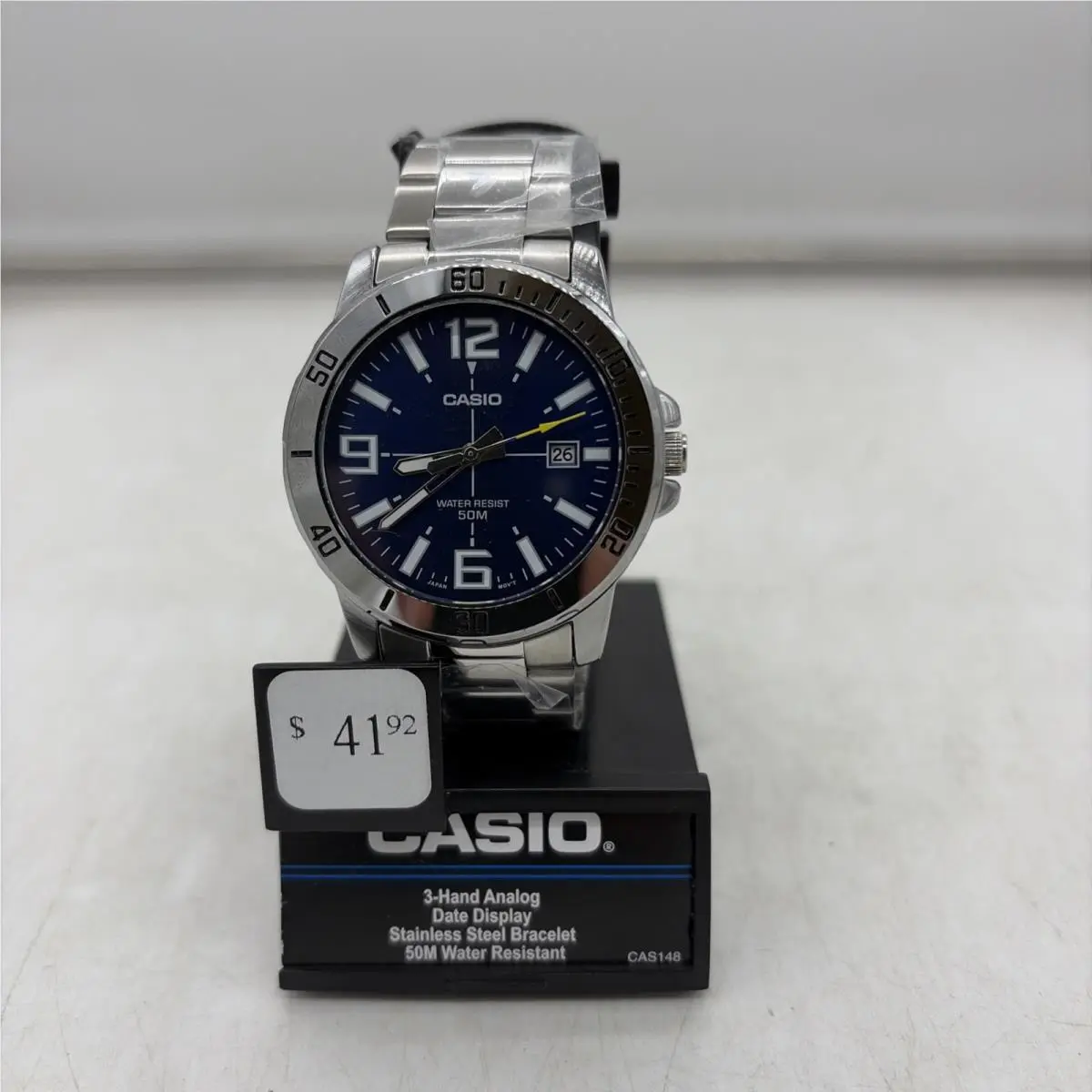 Casio MTPVD01D-2BV Men`s Watch Blue Dial Stainless Steel Date Quartz