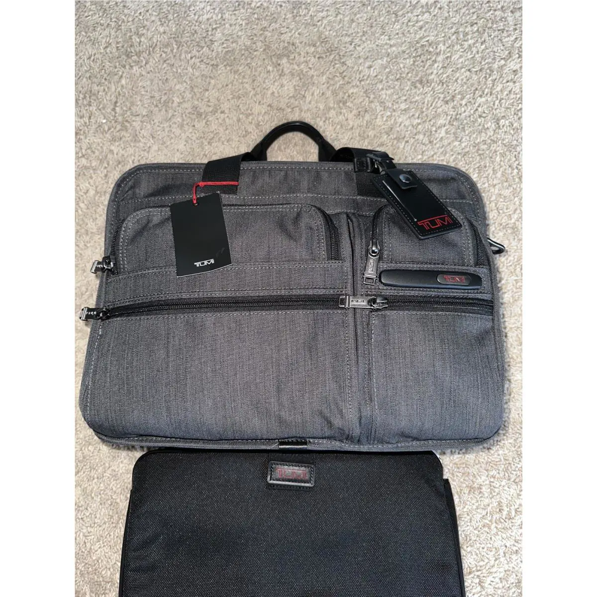 Tumi Gen 4 Expandable Organizer Laptop Brief Briefcase - Charcoal Gray