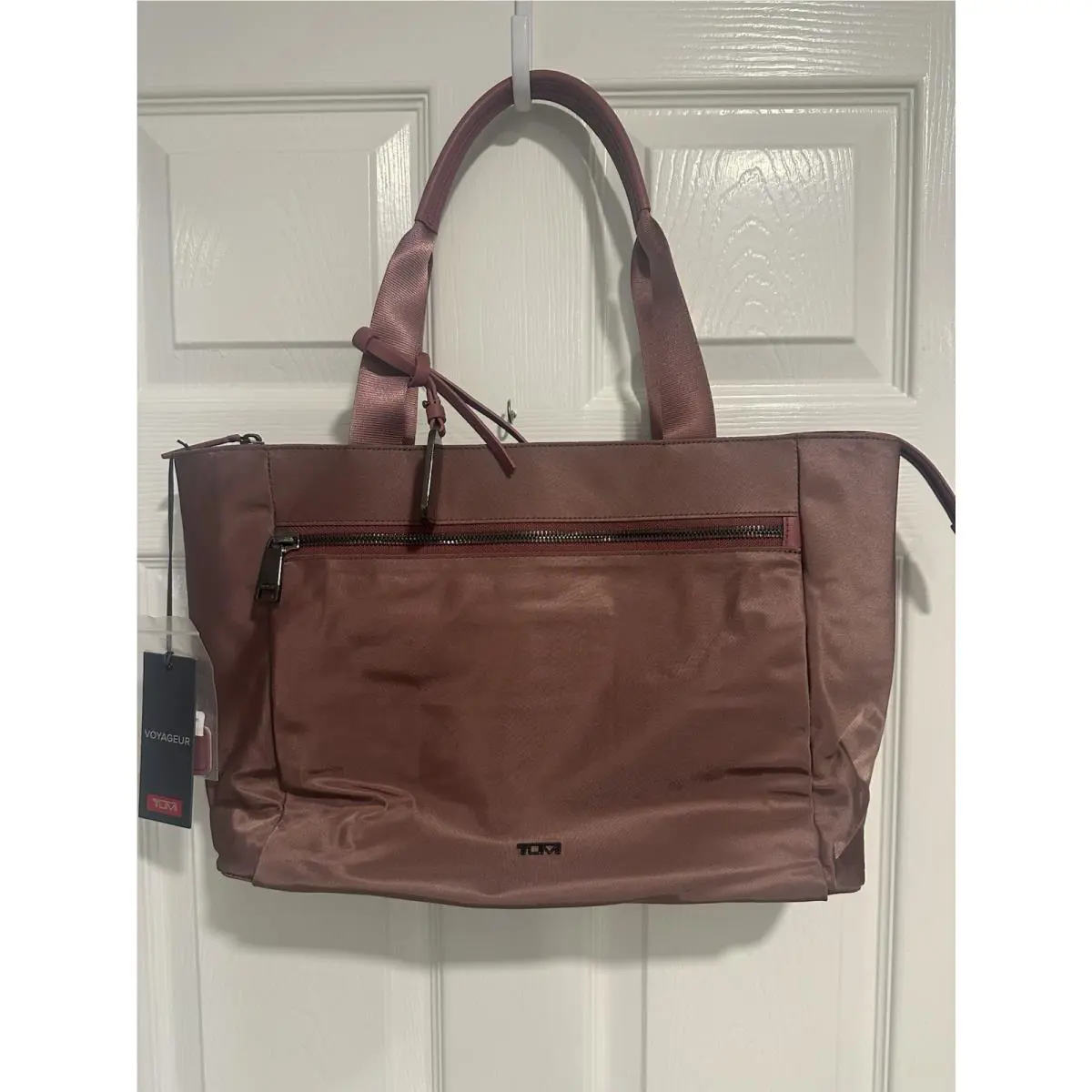 Tumi Voyageur Maggie 17” Nylon Zippered Tote Carryall Bag in Rosewood Pink
