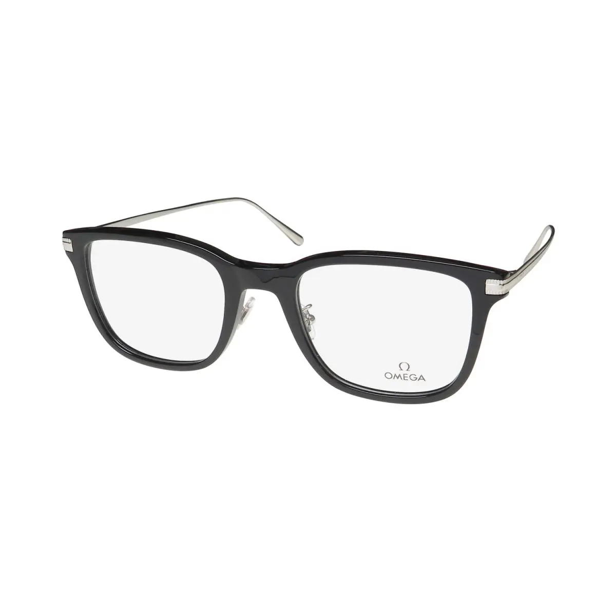 5005-H Made IN Italy Designer Full-rim Eyeglass Frame/glasses Shiny Black / Smoke by Omega