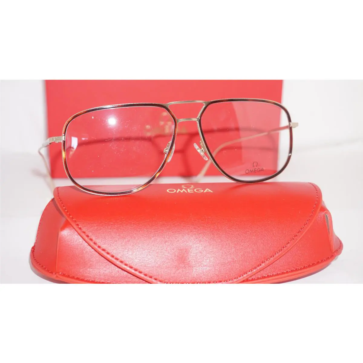 Omega Eyeglasses Aviator Gold Havana Palladium OM5027 032 59 14 140