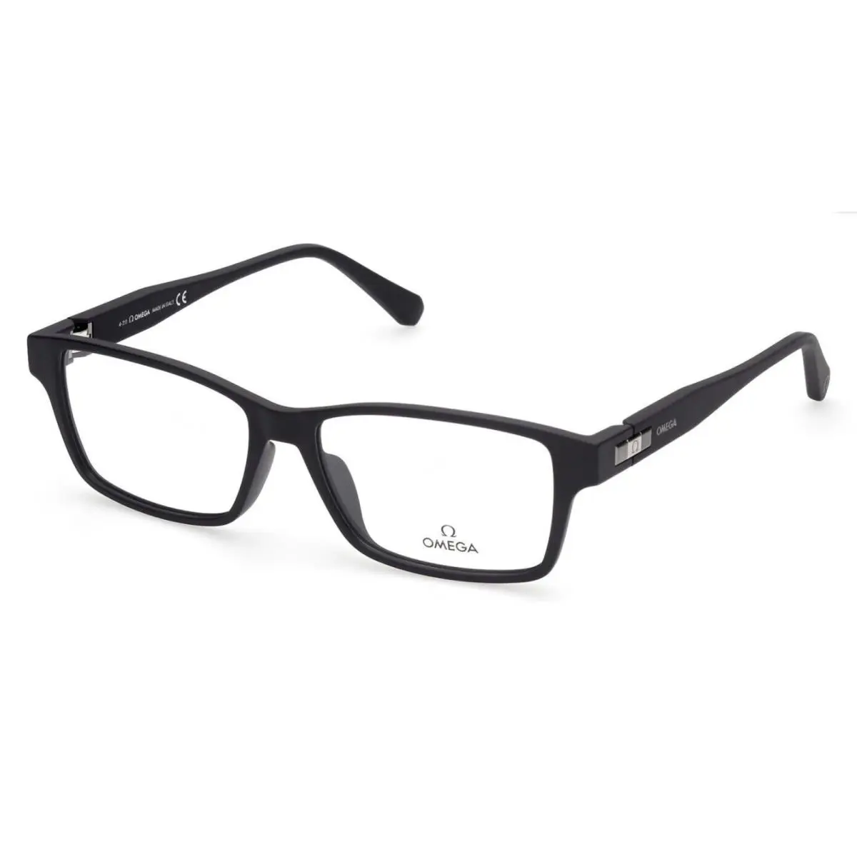 Eyeglasses OM 5019-H 002 55-15 Matte Black Frames Grey Silver Hinges by Omega