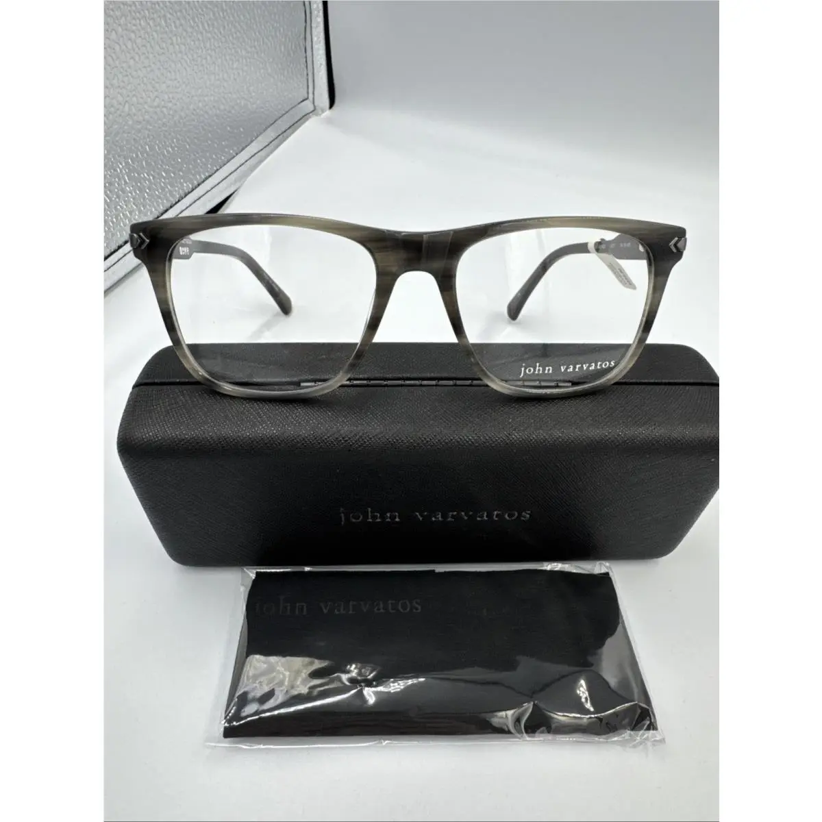 John Varvatos Eyeglasses JV422 Grey Frame Demo Lens 54mm 18mm 145mm